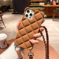 3D Luxury Diamond Crossbody Lanyard Shockproof Soft Silicone Case For iPhone 14 13 12 series