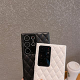 3D Luxury Diamond Lattice Leather Pattern Soft Case For Samsung Galaxy S23 series