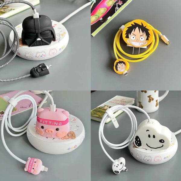 3D Cartoon Anime Character 20W USB Type C Lightning Charging Silicone Cable For iPhone