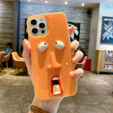 3D Quirky Face Silicone Case For iPhone 14 13 12 series