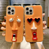 3D Quirky Face Silicone Case For iPhone 14 13 12 series