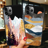 3D Relief Mountain Soft Silicone Case For iPhone SE 2 & 11 Series