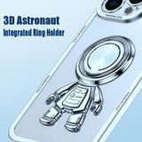 Plating 3D Astronaut Magnetic Ring Holder Case for iPhone 13 12 11 Pro Max