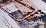 Bling Diamond Glitter Rhinestone Metal Frame Bumper Armor Case For iPhone 14 13 12 series