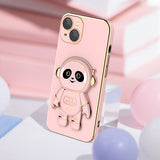 Creative Cute Panda Astronaut Holder Stand Case for iPhone 13 12 11 Pro Max