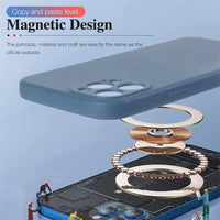 Original Magnetic Liquid Silicone Case For iPhone 13 12 11 Series Support Wireless Charging