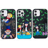 Oil Tycoon Banker Embossed Soft Silicone Cartoon Dollar Money Case For iPhone 12 11 Series