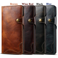 360 Protective Genuine Leather Wallet Card Slot Holder for Samsung Galaxy S22 Ultra Plus