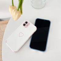 Soft Cortex Love Heart Phone Case For IPhone 13 12 11 Series