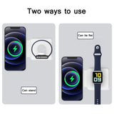Double Wireless Magnetic Fast Charger Duo for iPhone 13 12 11 Pro Max Mini AirPods Apple Watch 2 3 4 5