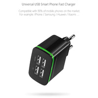 4 Ports 5V 2.1A Smart Travel USB Charger Adapter for iPhone Samsung