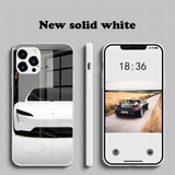 Super Electric Car Tempered Glass Case For iPhone 14 13 12 series