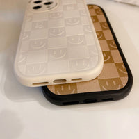 Fashion Lattice Smiling Face Pattern Silicon Case For Iphone 13 12 11 S