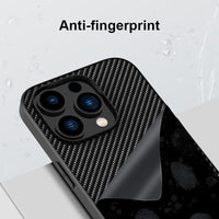 Carbon Fiber Texture PU Leather Soft Full Case for iPhone 13 12 11 Pro Max Mini