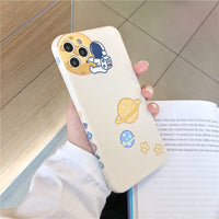 Liquid Silicone Astronaut Spaceship Frame Phone Case for iphone 12 11 Series