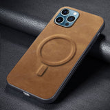 Luxury Magsafe Wireless Charging Silicone PU Leather Phone Case For iPhone 12 11 Series