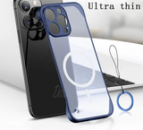 MagSafe Acrylic Full Camera Lens Protection Rimless Borderless Matte Case For iPhone 15 series