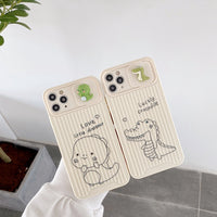 Cute Dinosaur Slide Camera Protection Case For iPhone 13 12 11 Pro Max