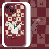 Cute Duck Color Square Block Pastel Case For iPhone 14 13 12 series