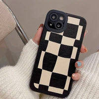 Luxury Checkerboard Stripe Shockproof Case for iPhone 13 12 11 series