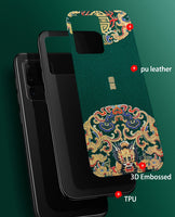 Embossed Leather Silicone Back Cover Case For Samsung Galaxy Note 20 Series with Screen Protector Film