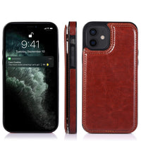 Retro Leather Multi Card Holder Wallet Case For iPhone 13 12 11 Series