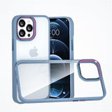 Acrylic Gradient Metal Lens Frame Case For iPhone 13 12 11 Pro Max Mini