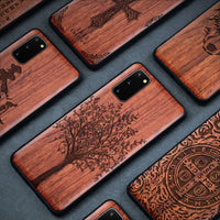 Silicon Carved Wooden Case For Samsung Galaxy s20 Series