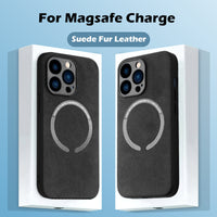 Luxury Suede Leather MagSafe Case for iPhone 13 12 11 Pro Max Mini