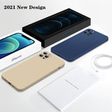 Square Liquid Silicone Full Protection Case For iPhone 12 11 Series