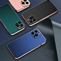 Luxury Leather Full Protect Camera Ultra Thin Shockproof Case for iPhone 13 Pro Max Mini