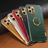 Genuine Leather Magnetic Car Holder Case For iPhone 12 11 Series