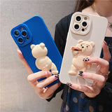 Cute Bear Case for iPhone 13 12 11 Pro Max Mini