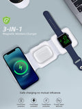 3-in-1 Wireless Charger 15W Magnetic Foldable Charging Station for iPhone Apple Watch Airpods