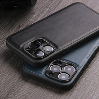 Solid Color PU Leather Camera Protection Case for iPhone 13 12 11 Pro Max