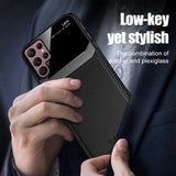 Retro Leather Texture Back Case for Samsung Galaxy S22 Ultra Plus