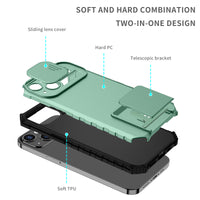 Heavy Duty with Camera Cover Kickstand Military Grade Armor Case for iPhone 13 12 11 Pro Max