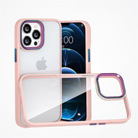 Acrylic Gradient Metal Lens Frame Case For iPhone 13 12 11 Pro Max Mini