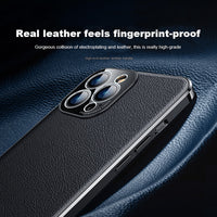 Plating Porsche Pattern Leather Case For iPhone 13 12 11 Series