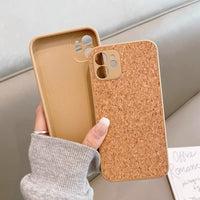Natural Wood Cooling Soft Silicone Case For iPhone 13 12 11 S