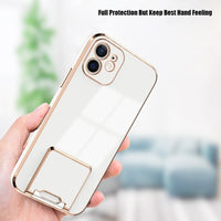 Luxury Gold Plating Invisible Bracket Cover for iPhone 12 11 XS Series