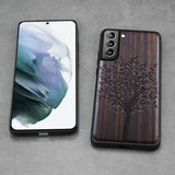 Black Ebony Wood 3D Carved Case For Samsung S21 Ultra Plus