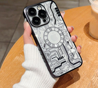 Luxury Plating Circuit Pattern Shockproof Clear Case With Lens Protector Film For iPhone 14 13 12 series