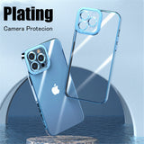 Luxury Transparent Plating Shockproof Case for iPhone 13 12 11 Pro Max