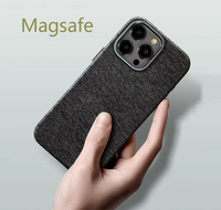 Fabric PU Leather Magnetic Magsafe Wireless Charging Shockproof Case For iPhone 15 14 13 12 series