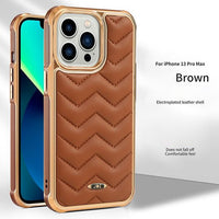 Leather Non Slip Electroplate Case for iPhone 14 13 12 series