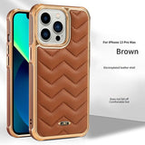 Leather Non Slip Electroplate Case for iPhone 14 13 12 series