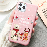 Cute Cartoon Christmas New Year Case For iPhone 13 12 11 Series