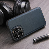 Solid Color PU Leather Camera Protection Case for iPhone 13 12 11 Pro Max