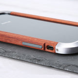 Luxury Metal Wood Square Frame Case for iPhone 14 13 12 series